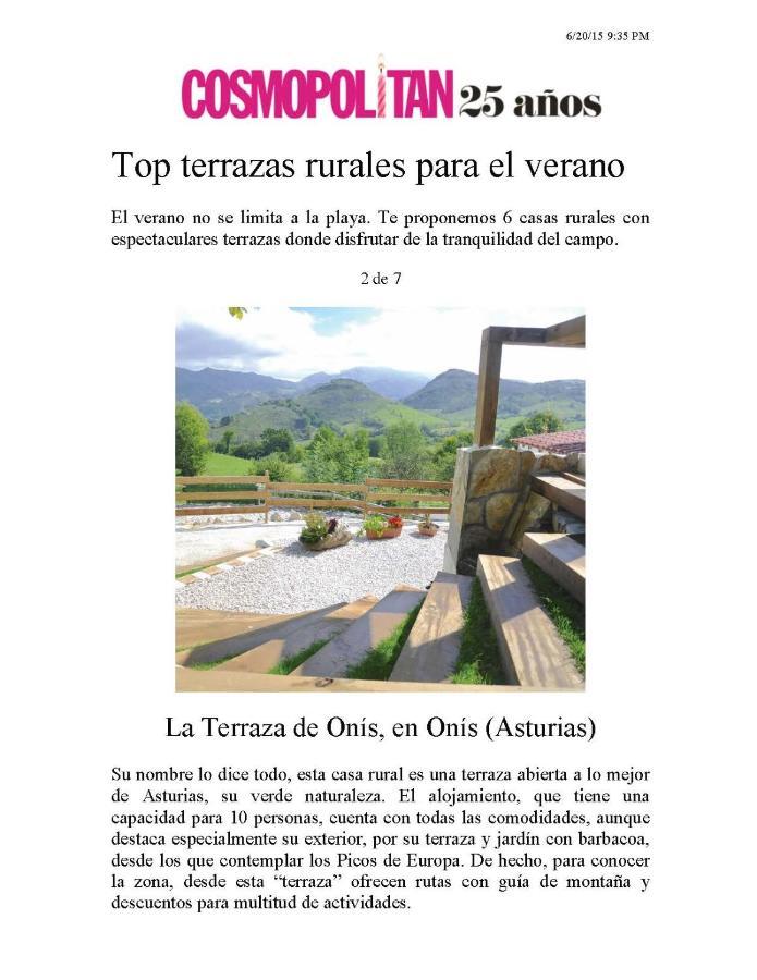 Вилла La Terraza De Onis Бобия-де-Арриба Экстерьер фото